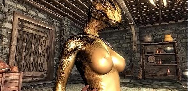 Female argonian gets laid with a guard